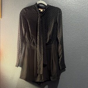 MICHAEL Michael Kors Black Textured Romper